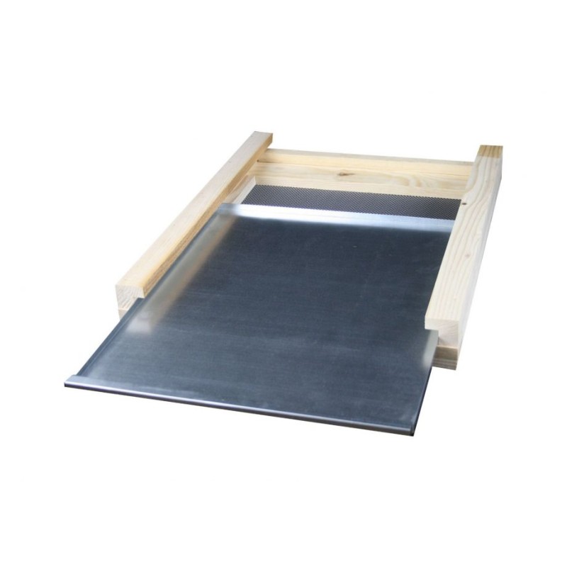 Plancher Dadant 10 épicéa superposé grillagé inox ventilation, totale, fermeture tôle,550*430*63mm