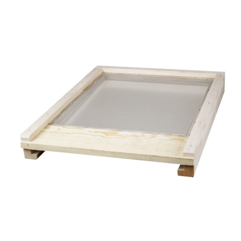 Plancher Dadant 10 épicéa superposé grillagé inox ventilation, totale, fermeture tôle,550*430*63mm