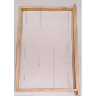 Cadre Dadant corps fils horizontaux/obliques inox 470/435*300*25mm