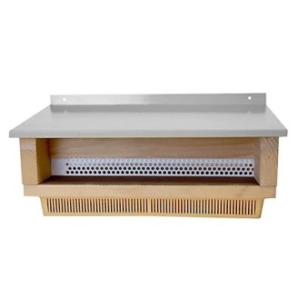 Trappe à pollen entrée bois Dadant 10 longue tolée tiroir inox/bois