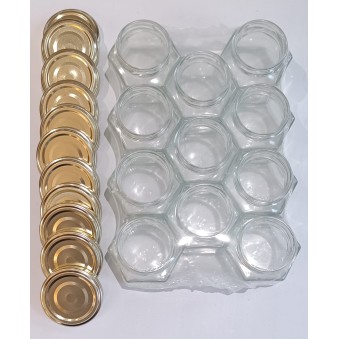 Pot V Hexagonal 106ml TO53 + Capsules TO53, PACK DE 11 (125gr de miel)